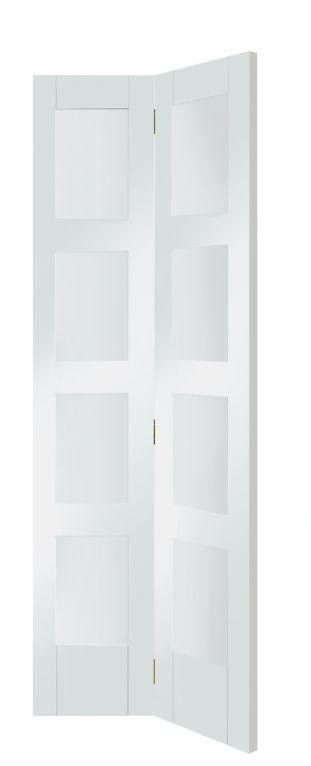 Shaker 4 Panel White Glazed Bi Fold Door  - 762 x 1981 x 35mm